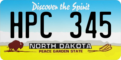 ND license plate HPC345
