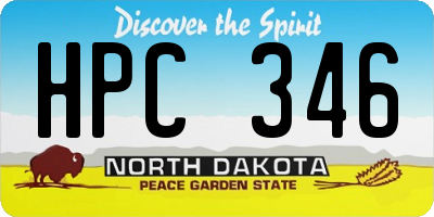 ND license plate HPC346
