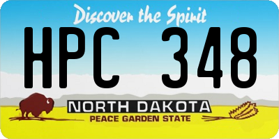 ND license plate HPC348