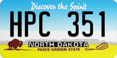 ND license plate HPC351