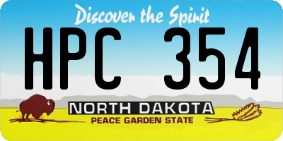ND license plate HPC354