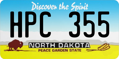ND license plate HPC355