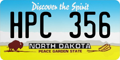 ND license plate HPC356