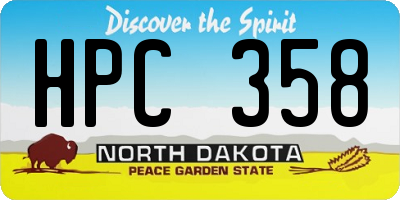 ND license plate HPC358