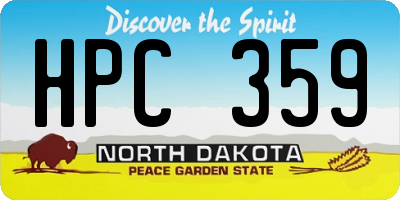 ND license plate HPC359