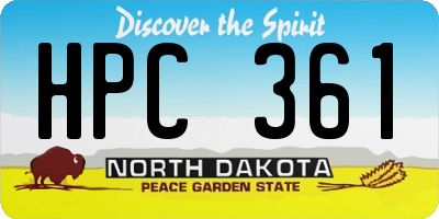 ND license plate HPC361