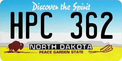 ND license plate HPC362