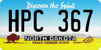 ND license plate HPC367