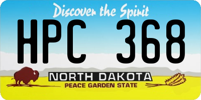 ND license plate HPC368