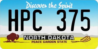ND license plate HPC375