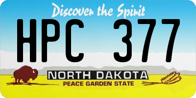 ND license plate HPC377