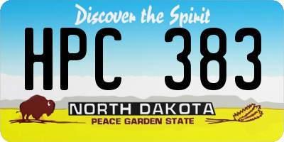 ND license plate HPC383