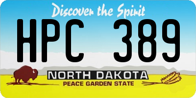 ND license plate HPC389