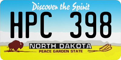 ND license plate HPC398
