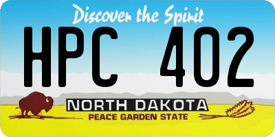 ND license plate HPC402