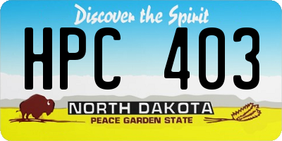 ND license plate HPC403