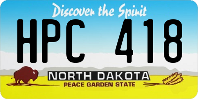 ND license plate HPC418
