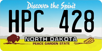 ND license plate HPC428