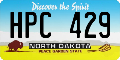 ND license plate HPC429