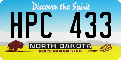 ND license plate HPC433