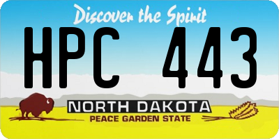 ND license plate HPC443