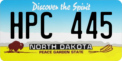 ND license plate HPC445