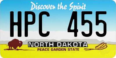 ND license plate HPC455
