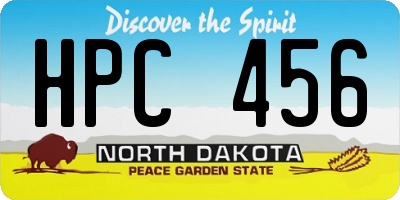 ND license plate HPC456
