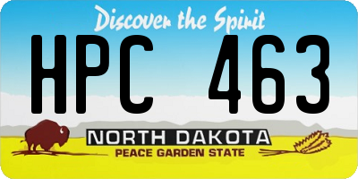 ND license plate HPC463