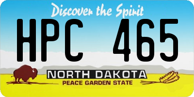 ND license plate HPC465