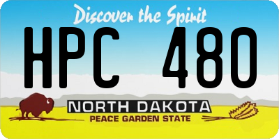 ND license plate HPC480