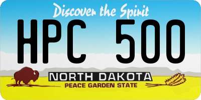 ND license plate HPC500