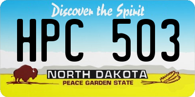 ND license plate HPC503