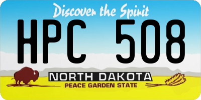 ND license plate HPC508