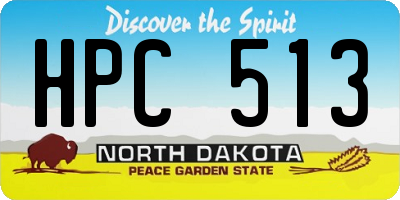 ND license plate HPC513