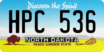 ND license plate HPC536