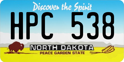 ND license plate HPC538