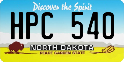 ND license plate HPC540