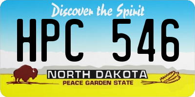 ND license plate HPC546