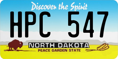 ND license plate HPC547