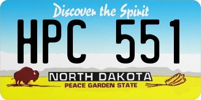 ND license plate HPC551