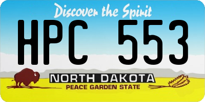 ND license plate HPC553