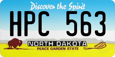 ND license plate HPC563