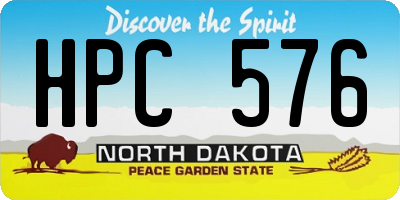 ND license plate HPC576