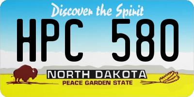 ND license plate HPC580