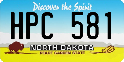 ND license plate HPC581
