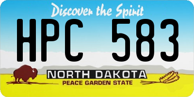 ND license plate HPC583