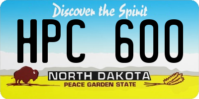 ND license plate HPC600