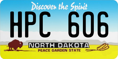 ND license plate HPC606