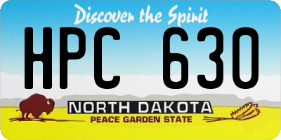 ND license plate HPC630